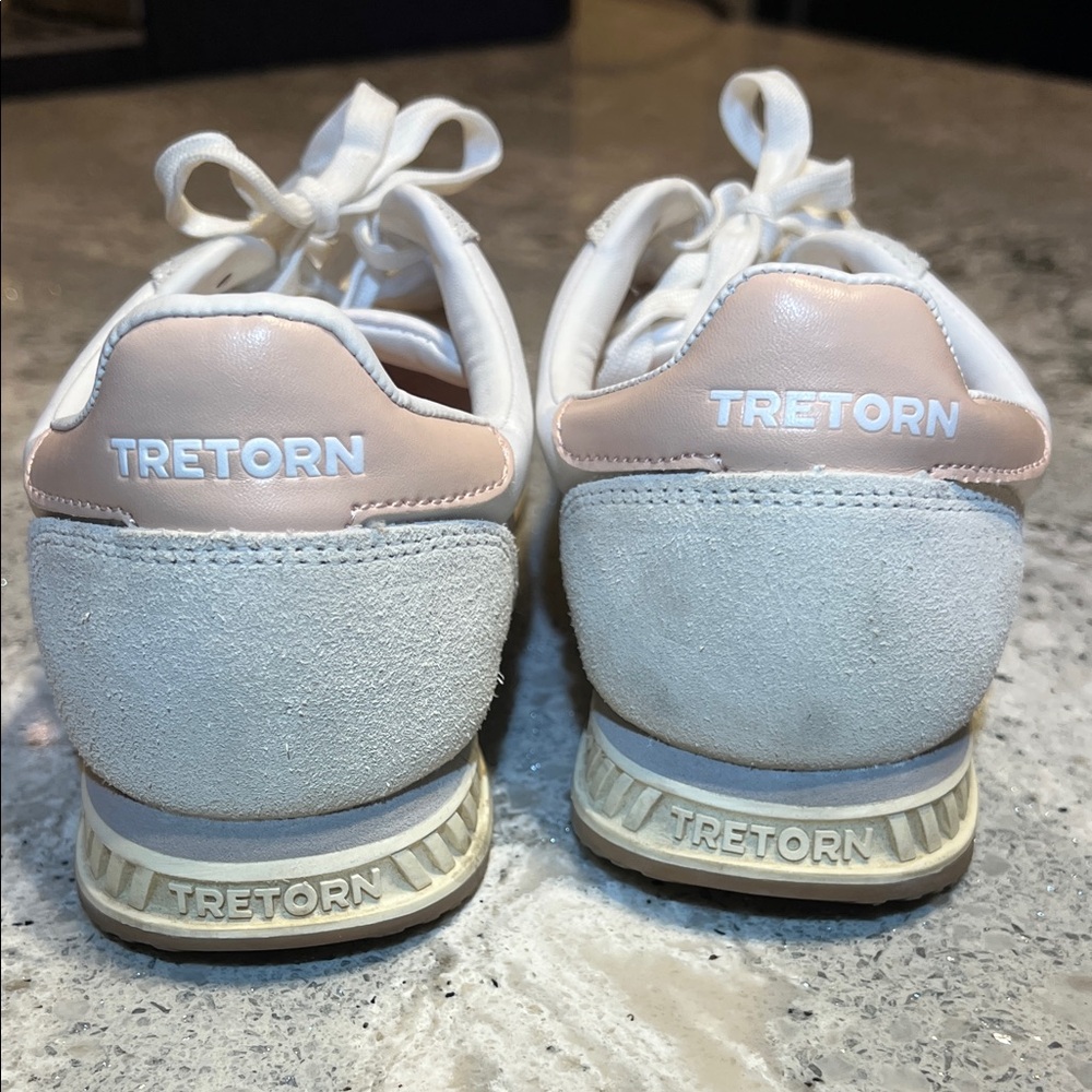 Tretorn Women's White and Pink Sneakers Size 7.5 - Picture 5 of 9